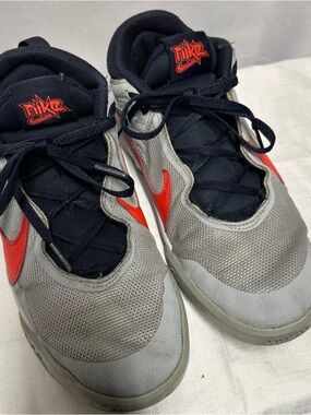 Nike Gray and Red Low-Top Athletic Sneakers